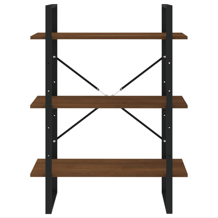 Bücherregal 5 Fächer Braun Eichen-Optik 80x30x175 Holzwerkstoff