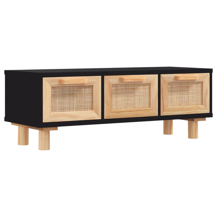 Coffee table black 80x40x30 cm wood material solid pine