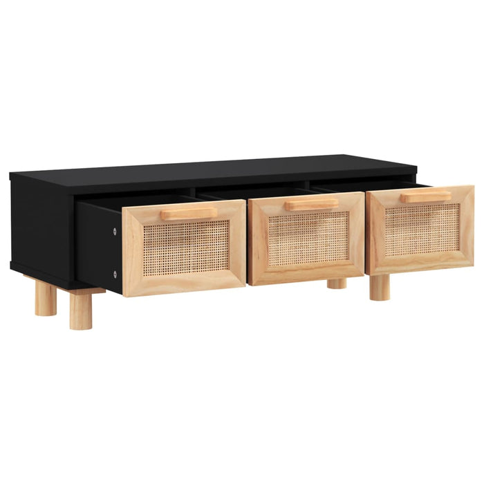 Coffee table black 80x40x30 cm wood material solid pine