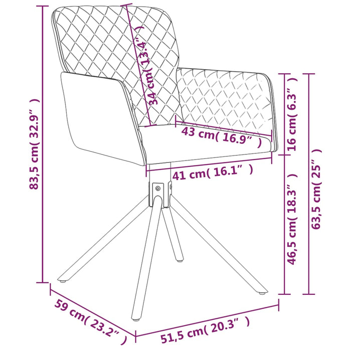 Esszimmerstühle 2 Stk. Drehbar Rosa Samt