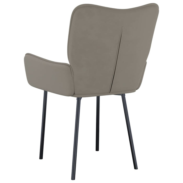 Dining room chairs 2 pcs. Light gray velvet
