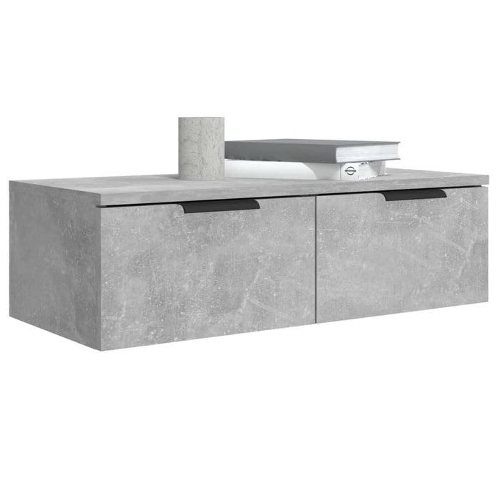 Wall cabinets 2 pieces. Concrete gray 68x30x20 cm wood material