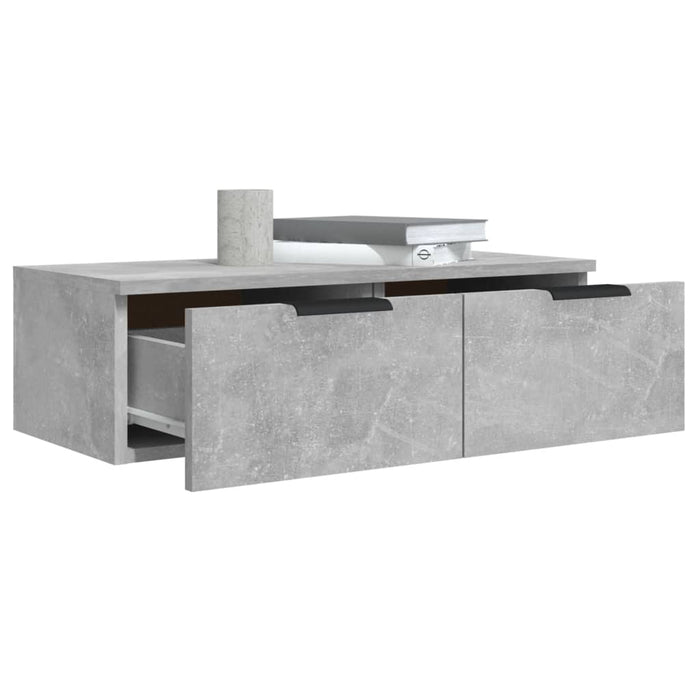 Wall cabinets 2 pieces. Concrete gray 68x30x20 cm wood material