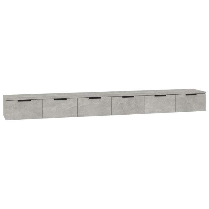 Wall cabinets 2 pcs. Concrete gray 102x30x20 cm wood material