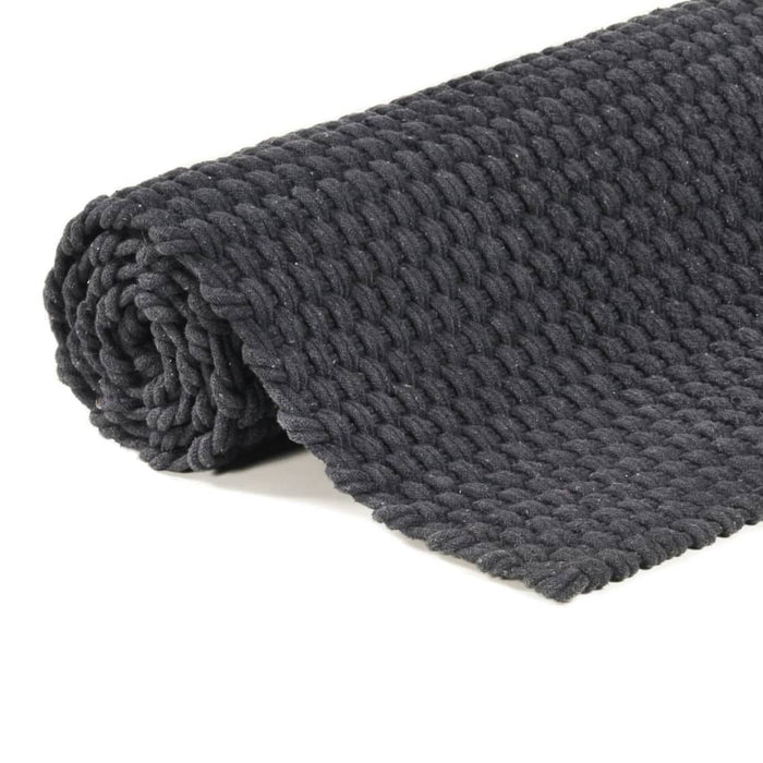Rectangular carpet anthracite 120x180 cm cotton