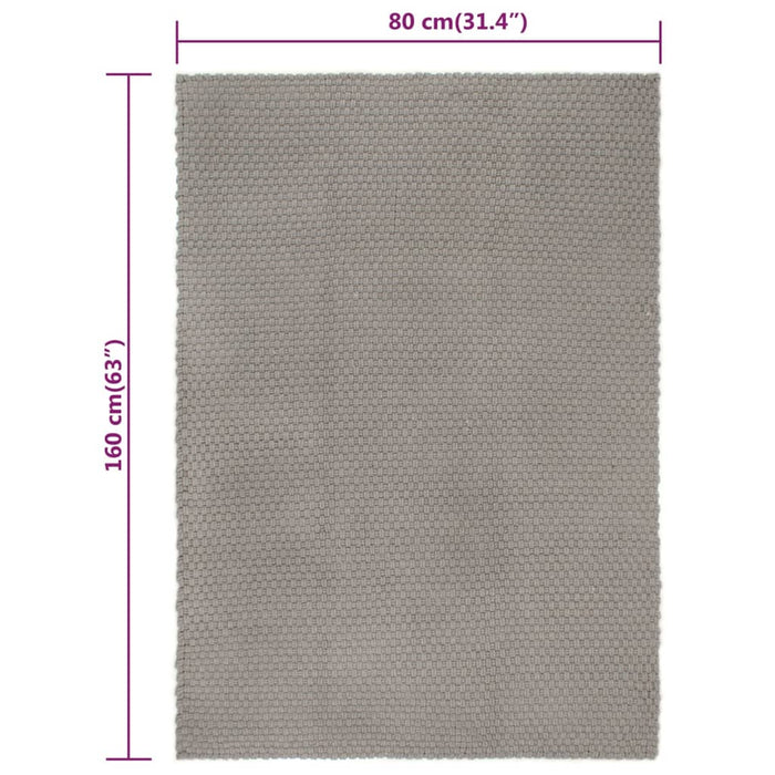 Rectangular Carpet Gray 80x160 cm Cotton