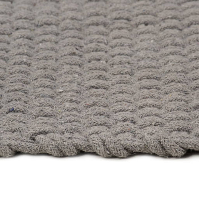 Rectangular gray rug 160x230 cm cotton