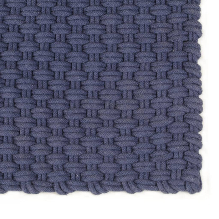 Rectangular carpet navy blue 160x230 cm cotton