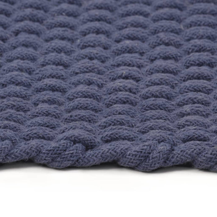 Rectangular carpet navy blue 180x250 cm cotton