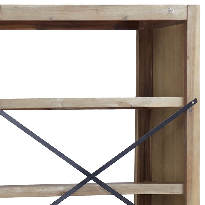 Bookcase 7 compartments 80x30x200 cm solid acacia wood