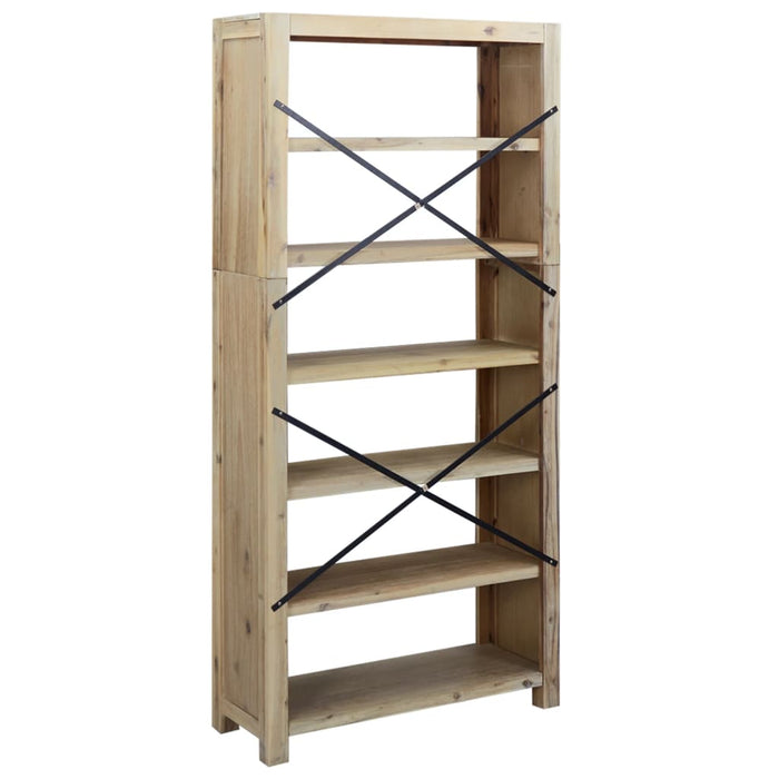 Bookcase 6 compartments 80x30x170 cm solid acacia wood