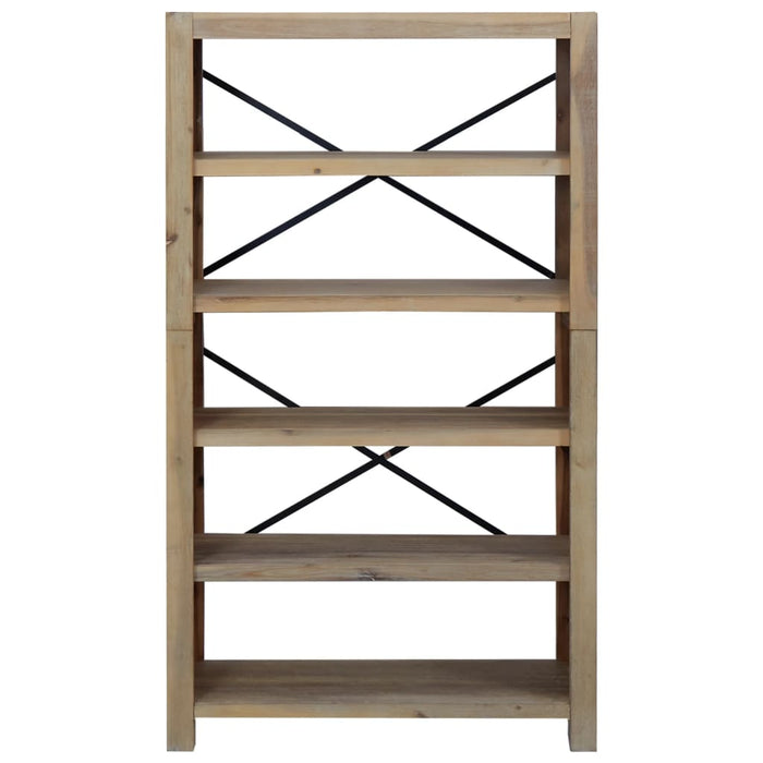 Bookcase 5 compartments 80x30x140 cm solid acacia wood