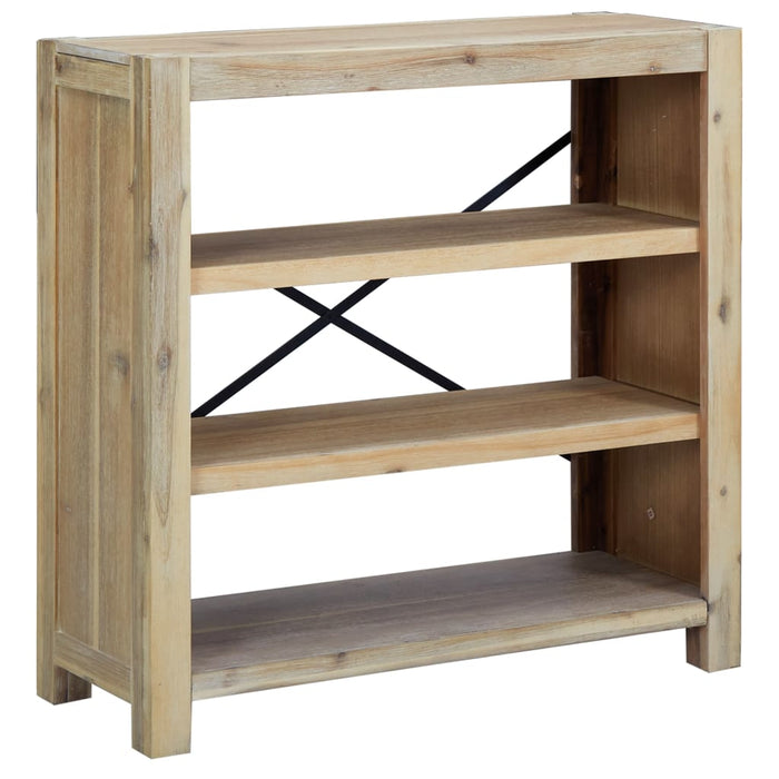Bookcase 3 compartments 80x30x80 cm solid acacia wood