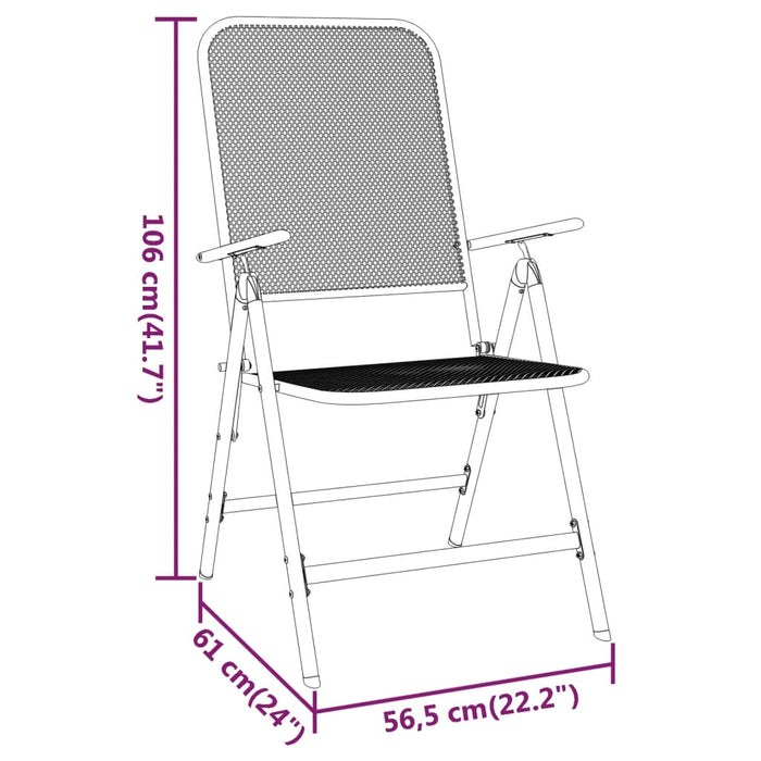 3-tlg. Garten-Essgruppe Streckgitter Anthrazit
