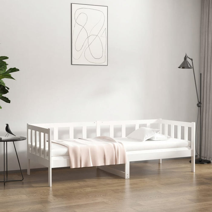 Tagesbett Weiß 80x200 cm Massivholz Kiefer