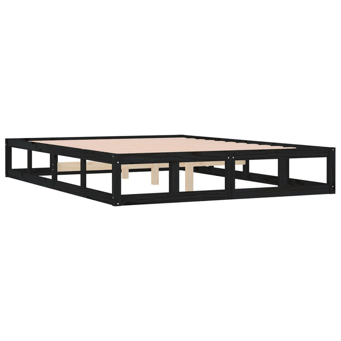 Massivholzbett Schwarz 150x200 cm