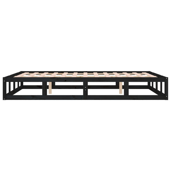 Massivholzbett Schwarz 150x200 cm
