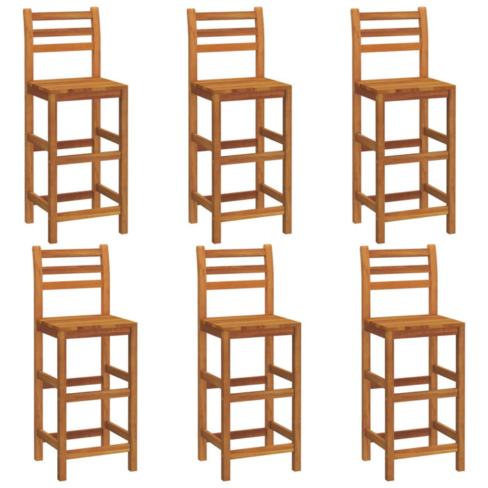 Bar stools 6 pcs. Solid acacia wood