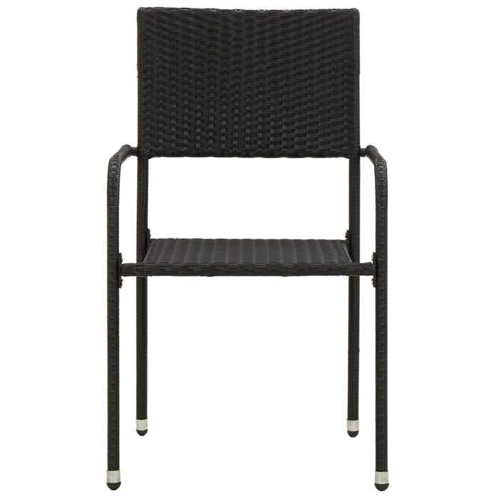 9-tlg. Garten-Essgruppe Poly Rattan Schwarz