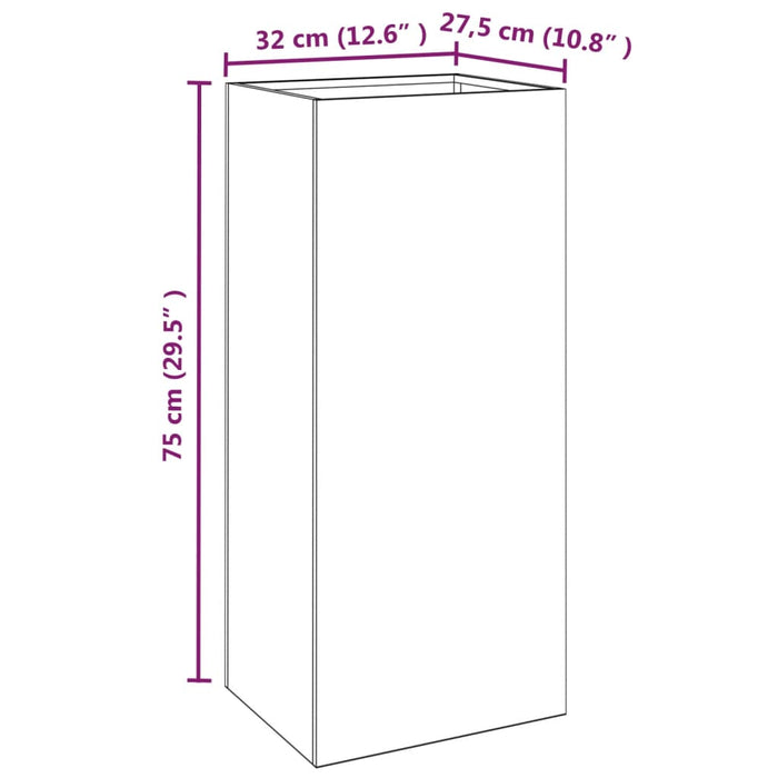 Pflanzkübel 32x27,5x75 cm Cortenstahl