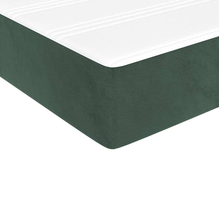 Pocket spring mattress dark green 80x200x20 cm velvet