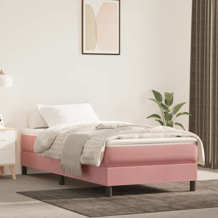 Pocket spring mattress pink 80x200x20 cm velvet