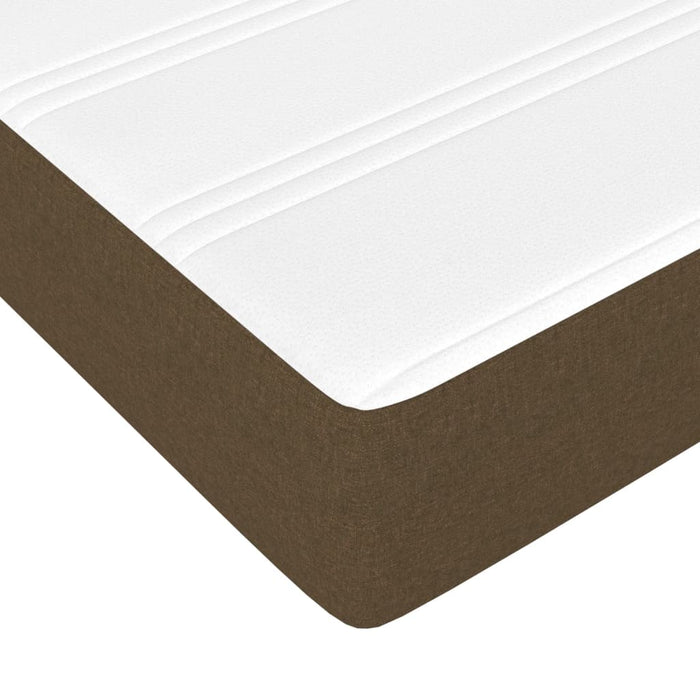 Pocket spring mattress dark brown 90x190x20 cm fabric