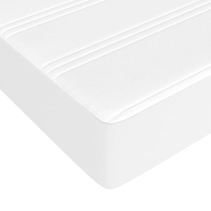 Pocket spring mattress white 90x190x20 cm artificial leather