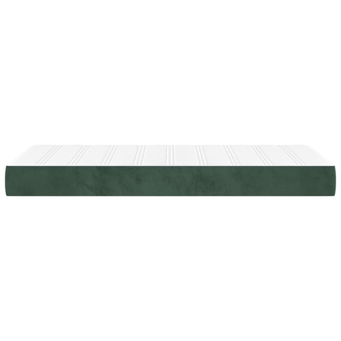 Pocket spring mattress dark green 90x190x20 cm velvet