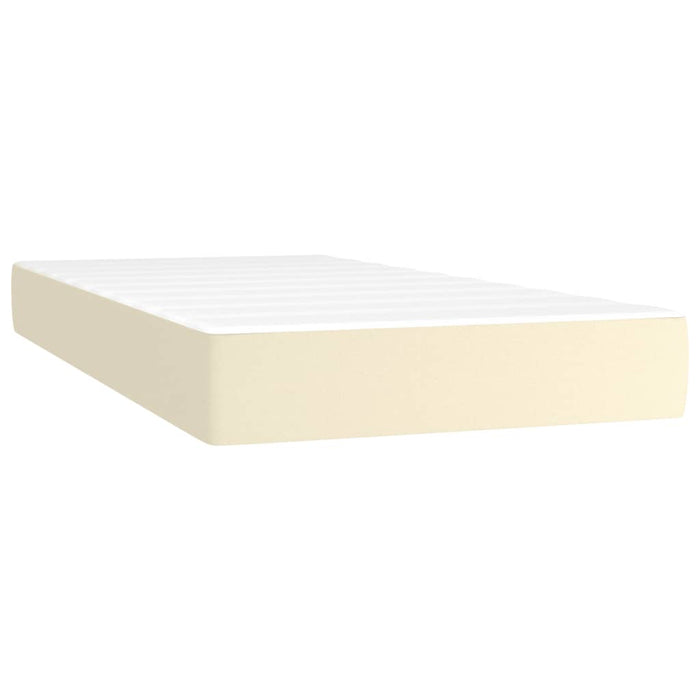Pocket spring mattress cream 90x200x20 cm artificial leather