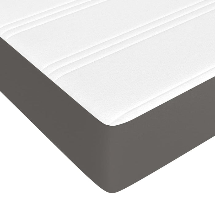 Pocket spring mattress gray 90x200x20 cm artificial leather