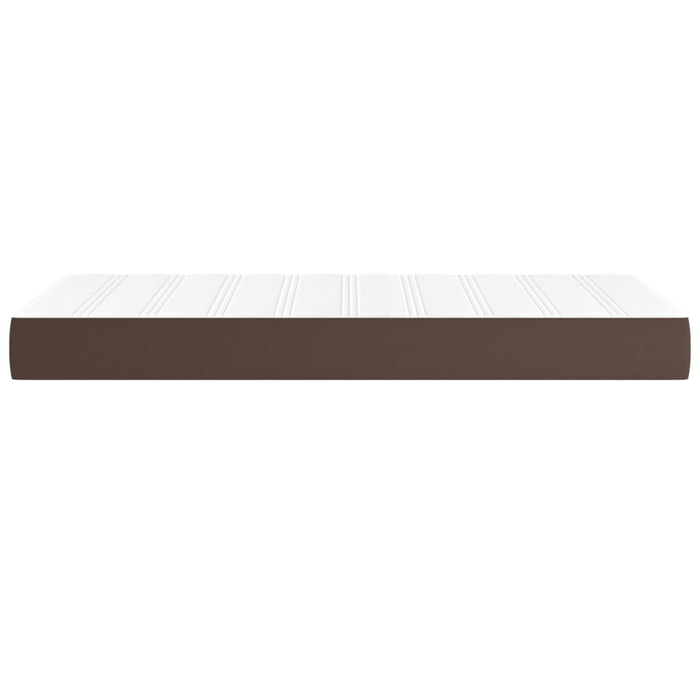 Pocket spring mattress brown 100x200x20 cm artificial leather