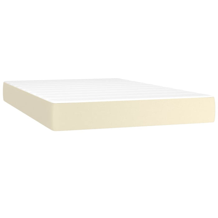 Pocket spring mattress cream 120x200x20 cm artificial leather