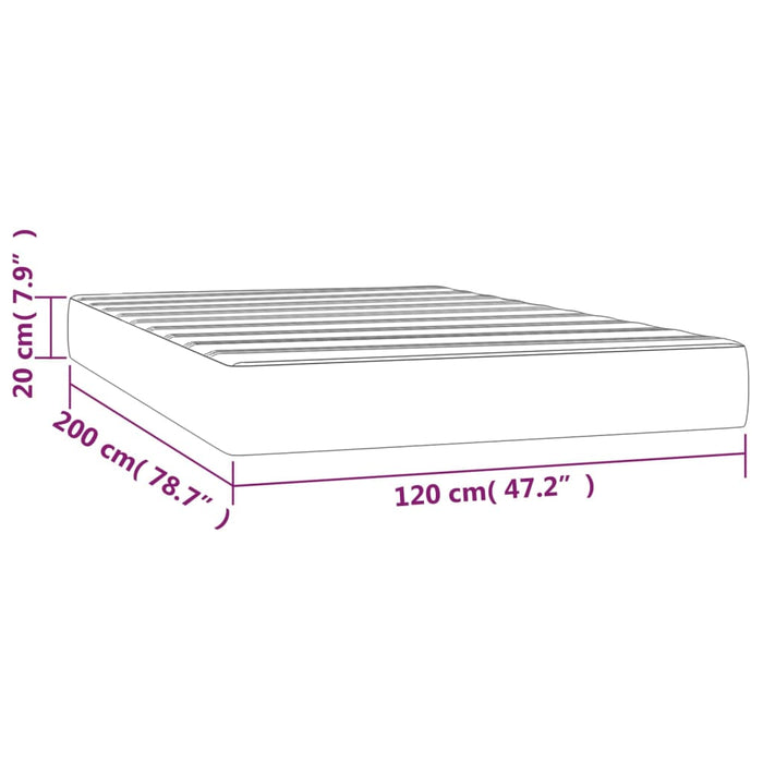 Pocket spring mattress gray 120x200x20 cm artificial leather