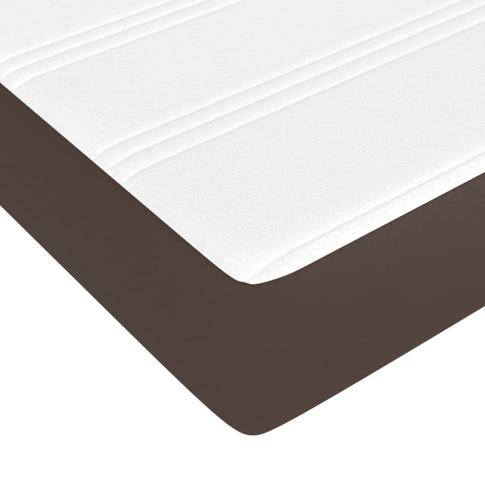 Pocket spring mattress brown 140x190x20 cm artificial leather