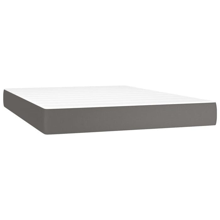 Pocket spring mattress gray 140x190x20 cm artificial leather