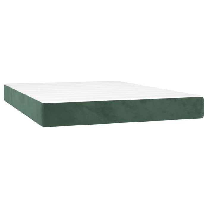 Pocket spring mattress dark green 140x190x20 cm velvet
