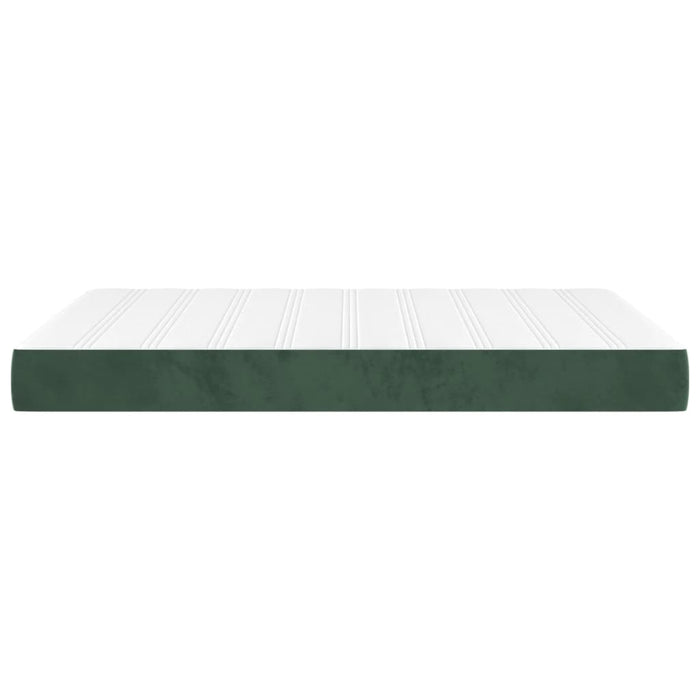 Pocket spring mattress dark green 140x190x20 cm velvet