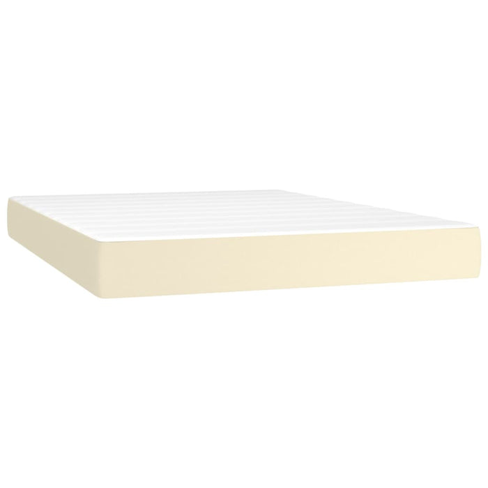 Pocket spring mattress cream 140x200x20 cm artificial leather