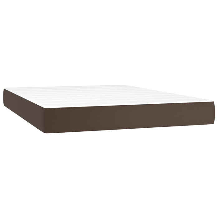 Pocket spring mattress brown 140x200x20 cm artificial leather