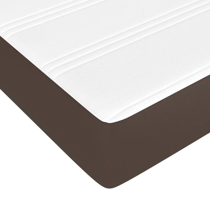 Pocket spring mattress brown 140x200x20 cm artificial leather