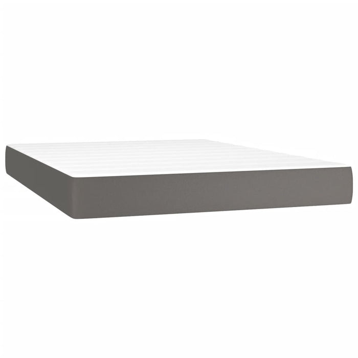 Pocket spring mattress gray 140x200x20 cm artificial leather