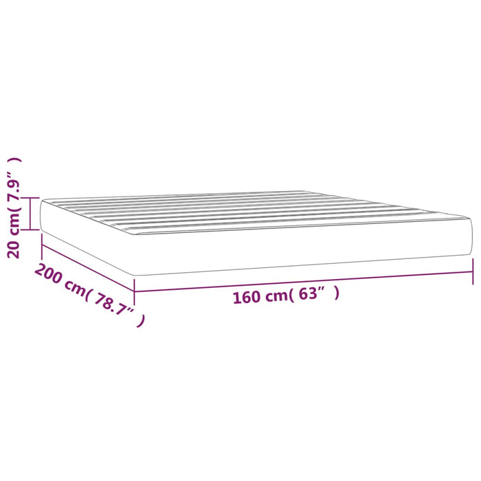 Pocket spring mattress white 160x200x20 cm artificial leather