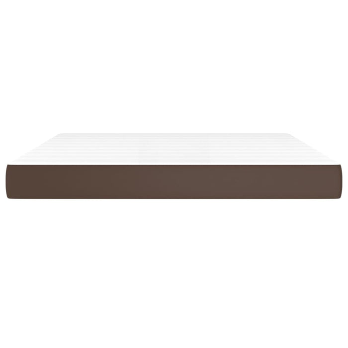 Pocket spring mattress brown 160x200x20 cm artificial leather