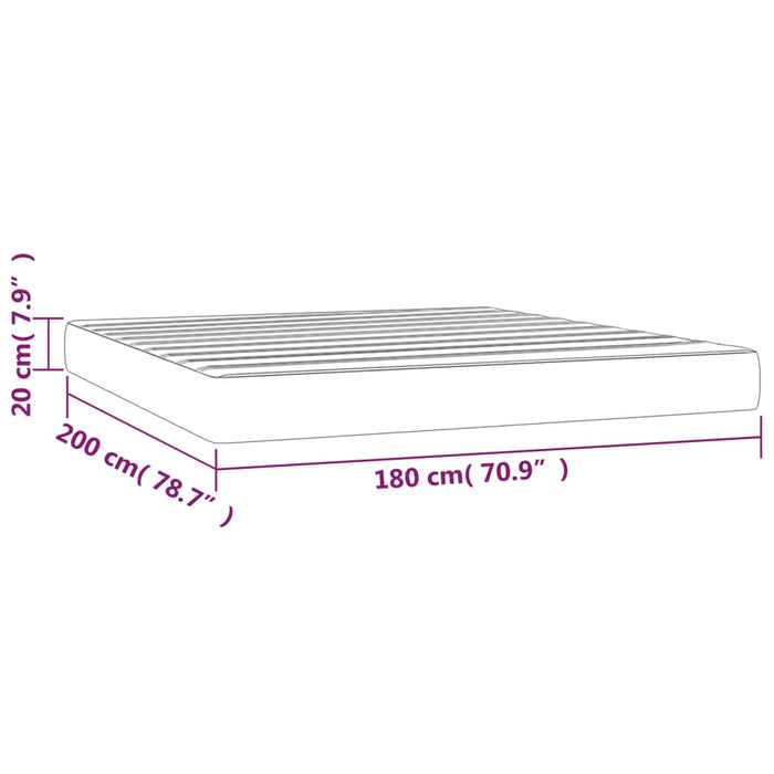 Pocket spring mattress gray 180x200x20 cm artificial leather