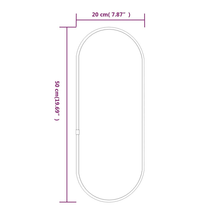Wandspiegel Golden 50x20 cm Oval