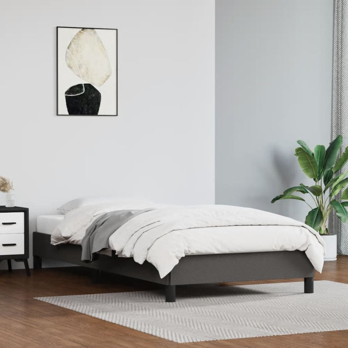 Bed frame gray 90x190 cm faux leather