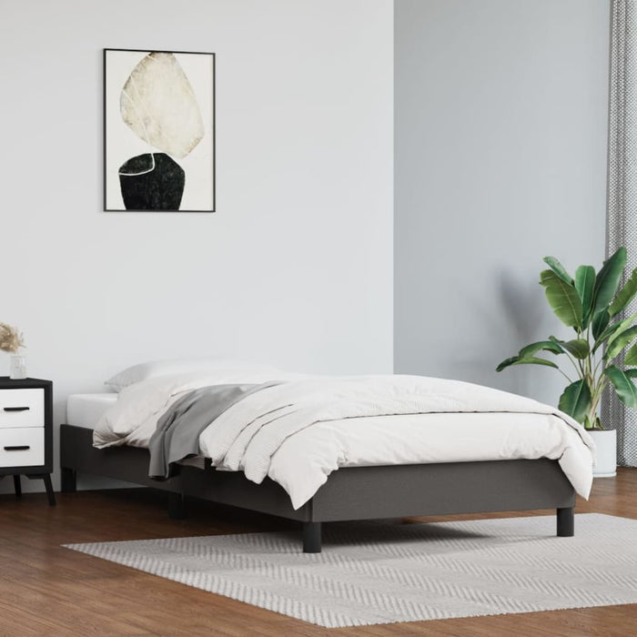 Bed frame gray 90x200 cm faux leather