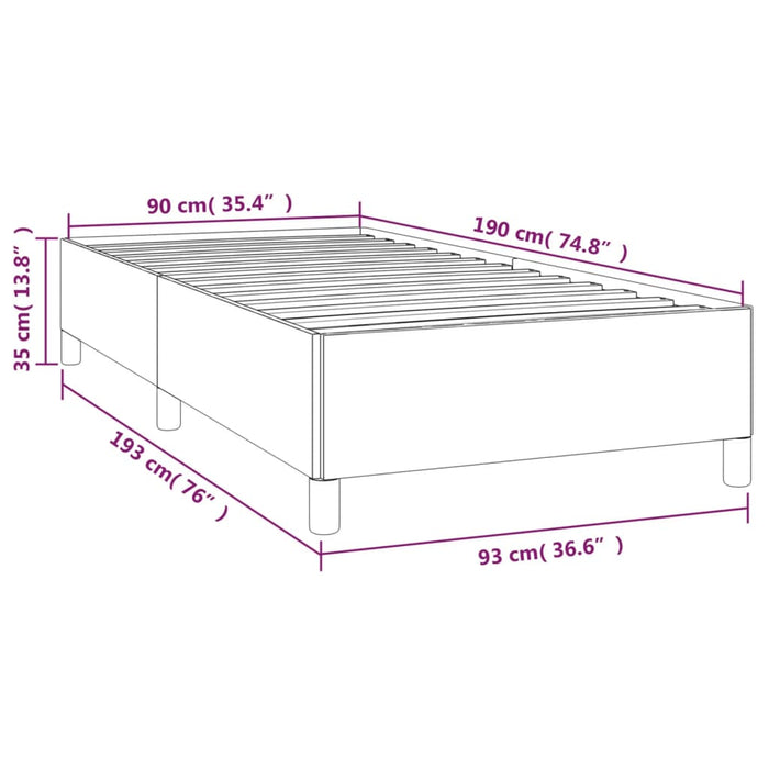 Bettgestell Hellgrau 90x190 cm Stoff
