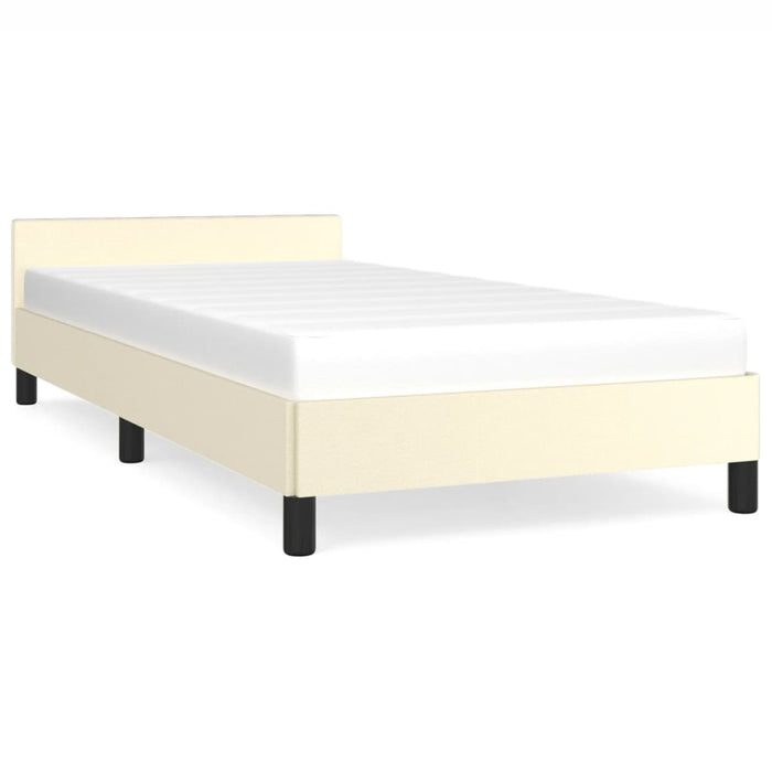 Bed frame with headboard cream 80x200 cm faux leather